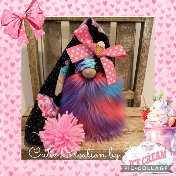 🍧Ice Cream Gnome, Ice Cream Decor, Dessert, Birthday, Tiered Tray Decor - Picture 1 of 4